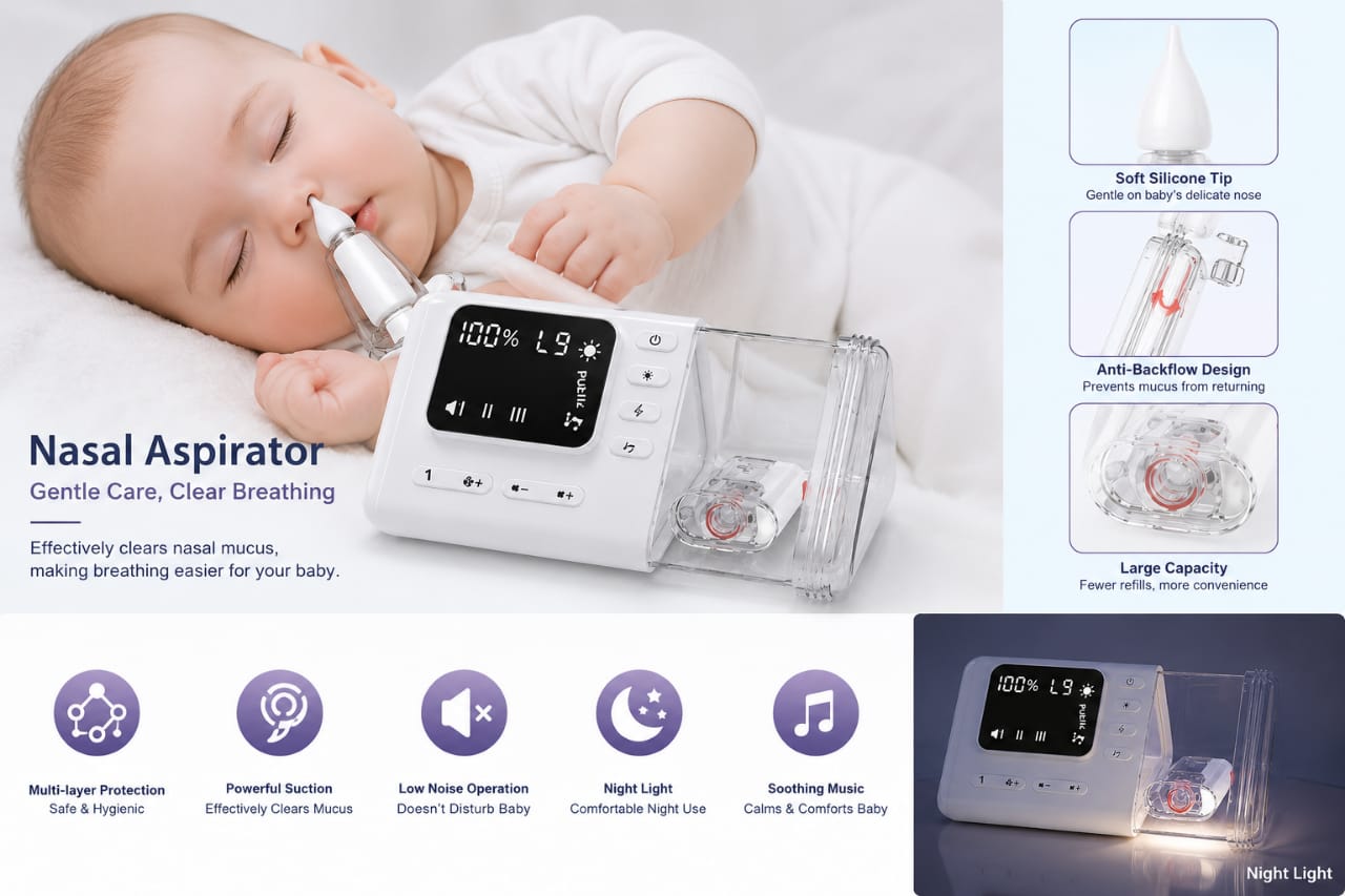 BreatheEase Electric Baby Nasal Aspirator